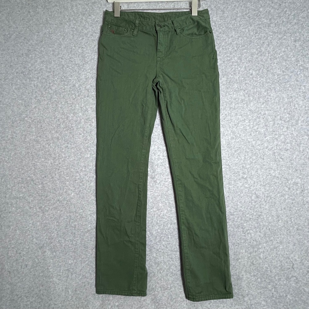 Polo Ralph Lauren Straight Leg Pants Girls 14 Green 650 Rugby Low Rise Preppy